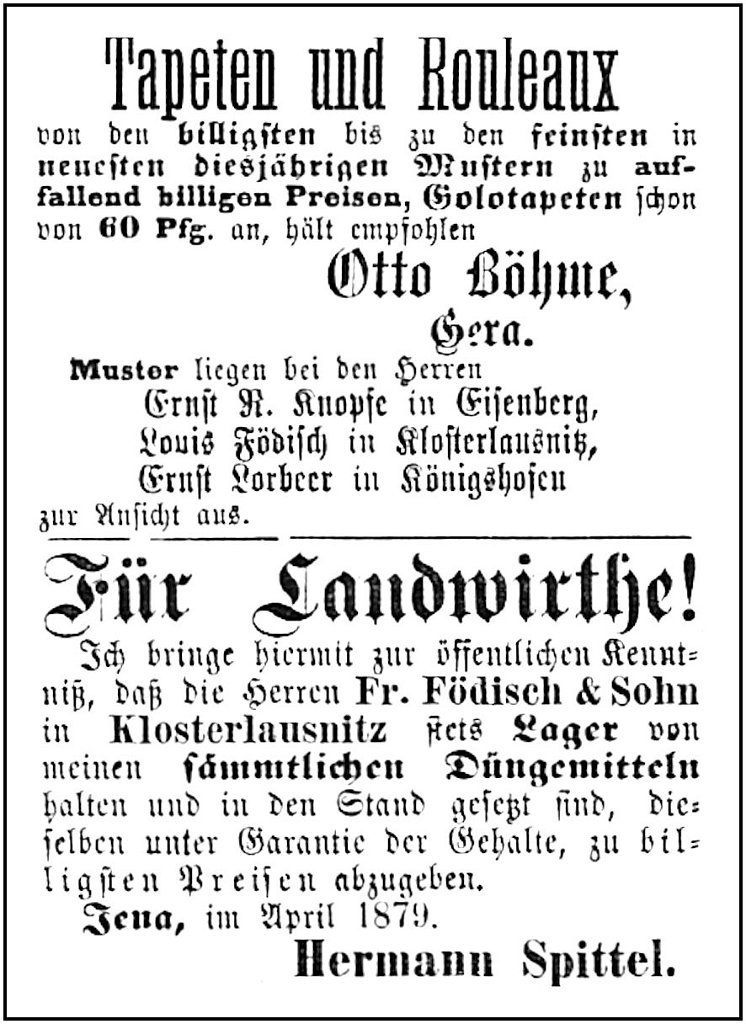 1879-04-04 Kl Lagerwirtschaft